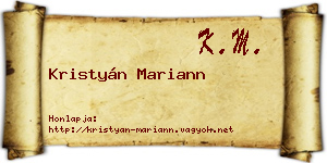 Kristyán Mariann névjegykártya