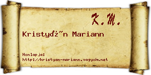 Kristyán Mariann névjegykártya