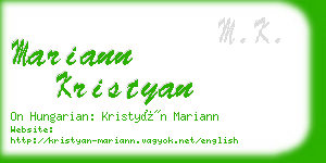 mariann kristyan business card